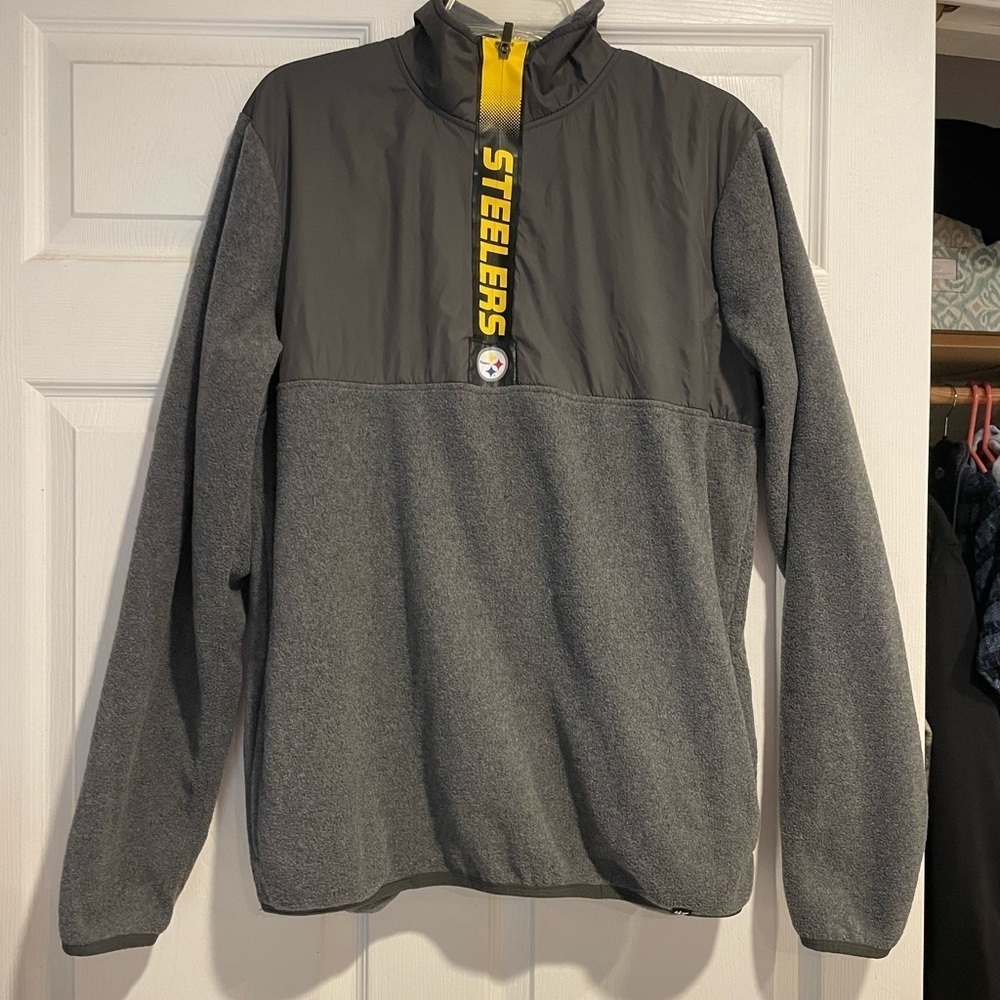 Pittsburgh Steelers quarter zip up fleece sweatshirt Adult size M